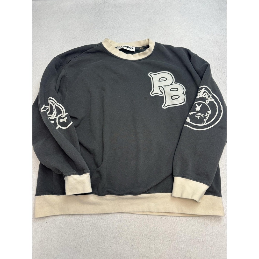 Playboy Championship Pacsun Sweatshirt Mens 2XL Gray Crewneck Fleece Graphic